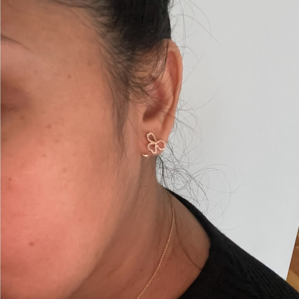 Tiffany & Co 18K rose gold and diamond paper flower earrings - Picture 13 of 15